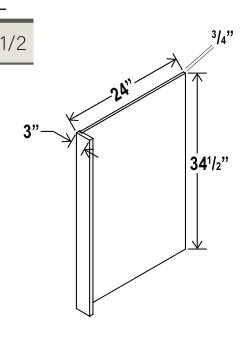 Dishwasher Return Panel dimension diagram