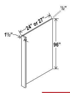 Refrigerator End Panel dimension diagram