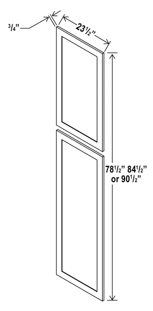 Tall Decorative Door Panel dimension diagram