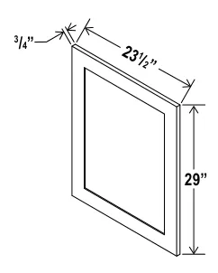 Base Decorative Door Panel dimension diagram