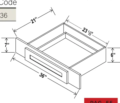 Knee Drawer dimension diagram