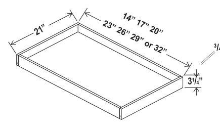 Roll Out Tray dimension diagram