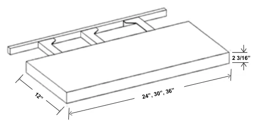 Floating Shelf dimension diagram