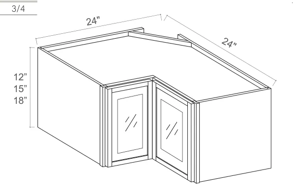 Easy Reach Wall Glass Door Cabinet dimension diagram