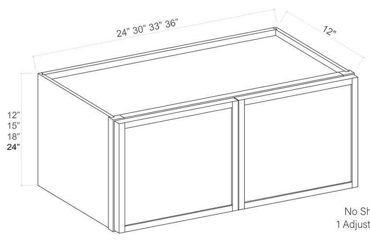 Wall Cabinet Double Doors dimension diagram