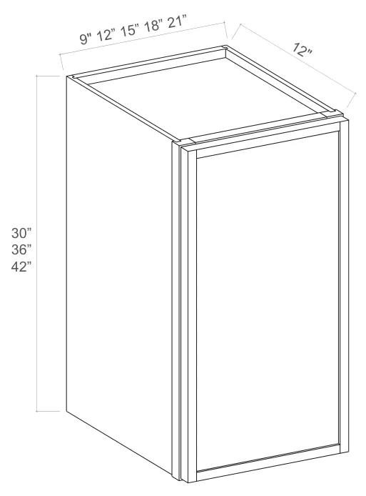 Wall Cabinet Single Door dimension diagram