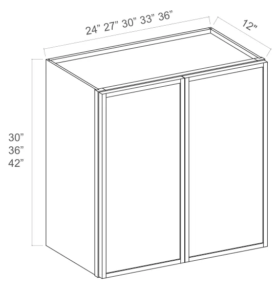 Wall Cabinet Double Door dimension diagram