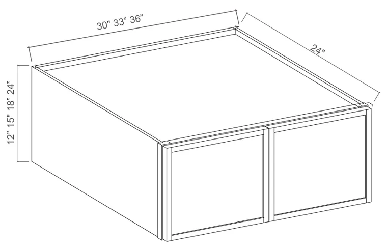 Wall Refrigerator Cabinet Double Doors dimension diagram