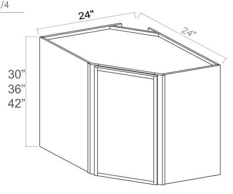 Wall Diagonal Corner Cabinet dimension diagram