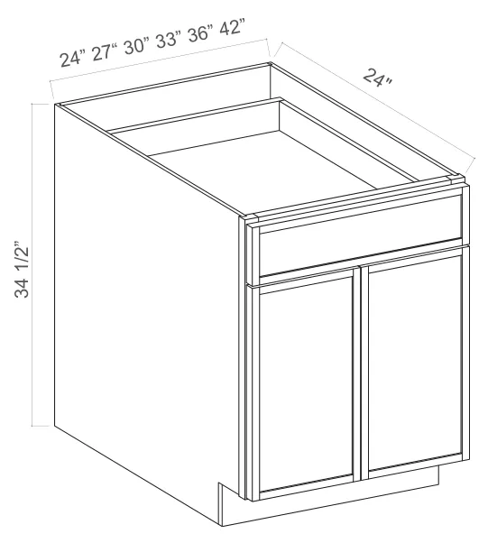 Base Cabinet Double Door dimension diagram