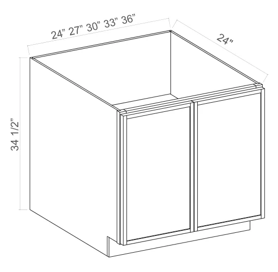 Base Cabinet Full High 2 Doors dimension diagram