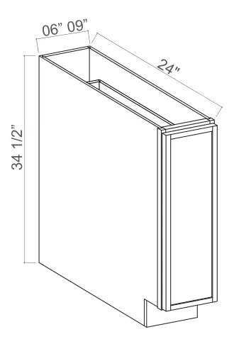 Spice Pull Base Cabinet dimension diagram