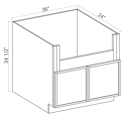 Farm Sink Base dimension diagram