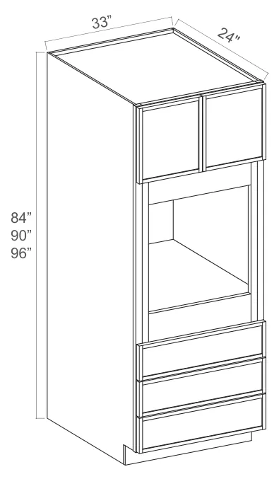 Oven Cabinet dimension diagram