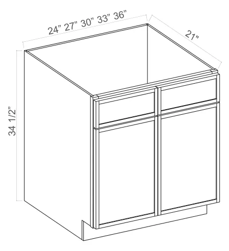 Vanity Sink Cabinet dimension diagram