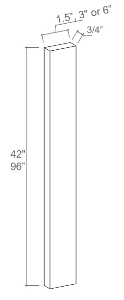 Wall / Tall Fillers dimension diagram