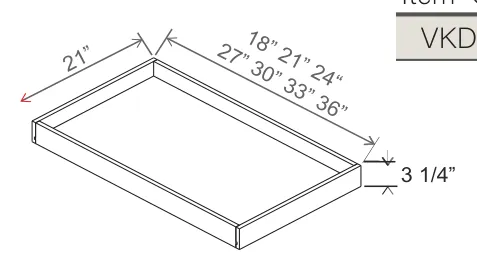 Roll Out Tray dimension diagram
