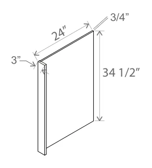Dishwasher Return Panel dimension diagram