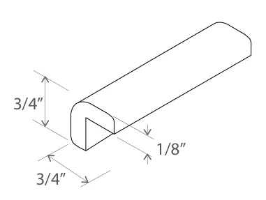Outside Corner Moulding dimension diagram
