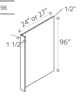 Refrigerator End Panel dimension diagram