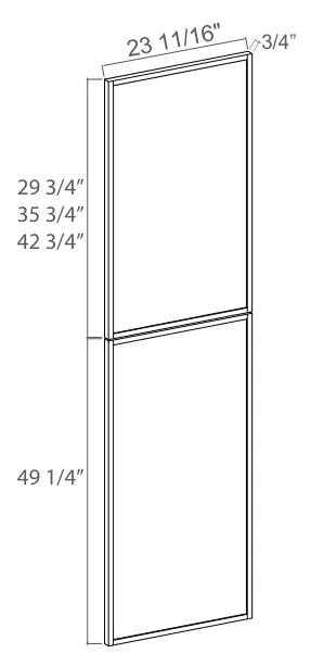 Tall Derative Door Panel dimension diagram