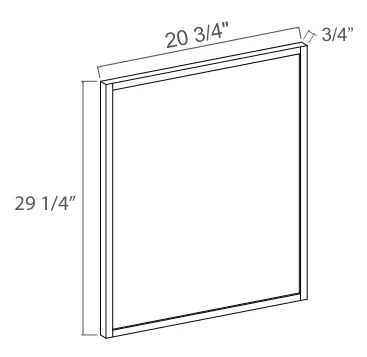 Vanity Decorative Door Panel dimension diagram