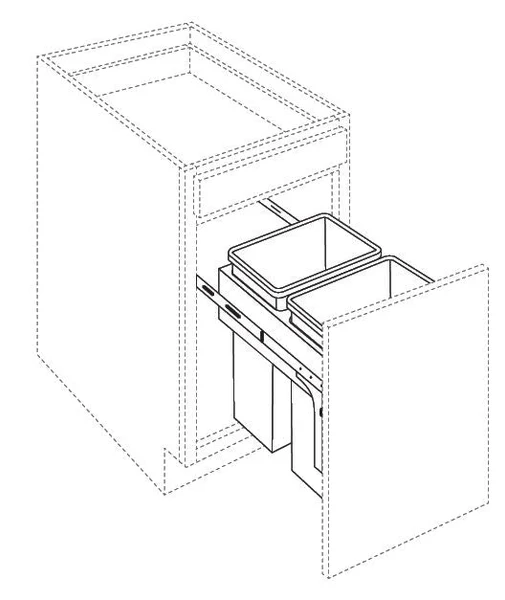BASE CABINET TRASH CAN PULL OUT (CABINET INCLUDED)
