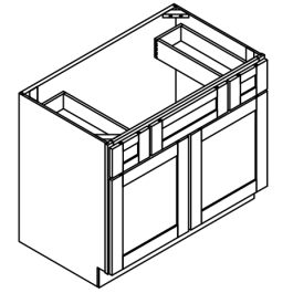 Vanity Combo Base Cabinet - Center Sink