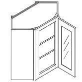 GLASS DOOR WALL DIAGONAL CABINETS
