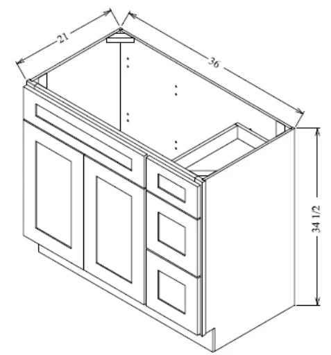 VANITY SINK COMBO -DRAWERS RIGHT