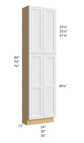 12" DEEP TALL PANTRY - DOUBLE DOOR