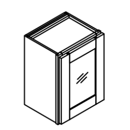 18″ High One Glass Door Wall Cabinet